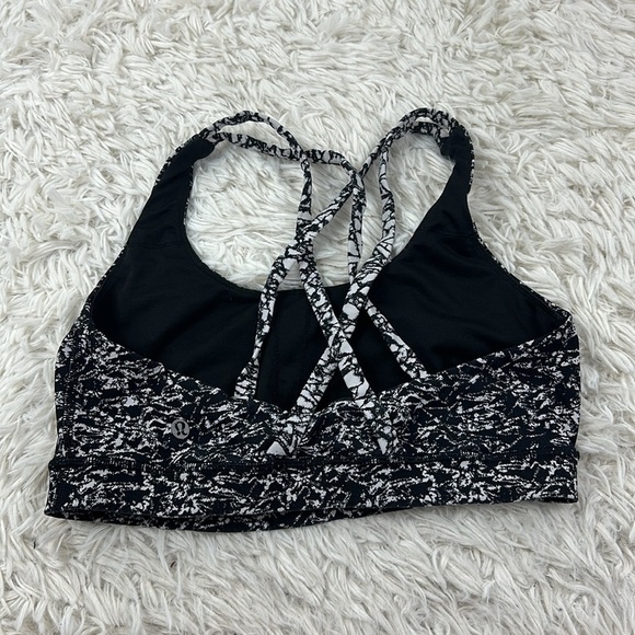 Lululemon Energy Bra Iced Wave White Black / Ice Breaker White Black - Picture 2 of 3